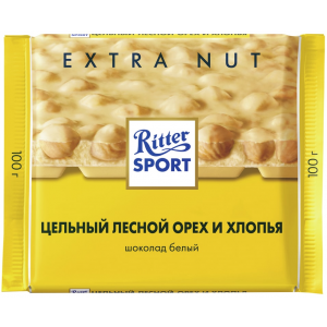 Шоколад RITTER SPORT Белый Цельный лесной орех и хлопья