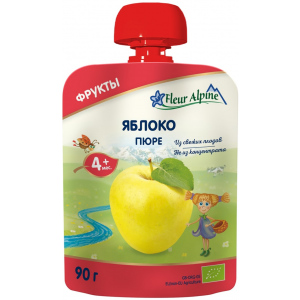 Пюре Fleur Alpine Organic яблоко с 4 месяцев