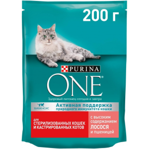 Сухой корм для кошек Purina One с лососем и пшеницей Nestle