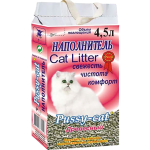 Наполнитель для кошачьего туалета Pussy-Cat Древесный