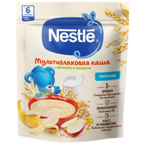 Каша Nestle Молочная мультизлаковая Яблоко-Банан с 6 месяцев 200г