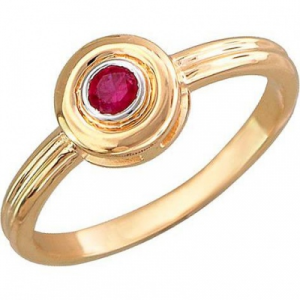 Кольцо с рубинами из красного золота Эстет