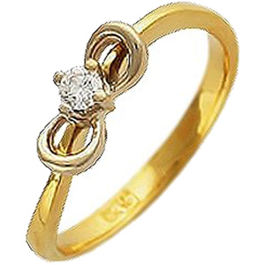 Кольцо с бриллиантами из комбинированного золота 750 пробы Эстет