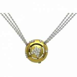 Колье с бриллиантами из комбинированного золота 750 пробы Эстет