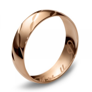 Обручальное кольцо из красного золота Эстет