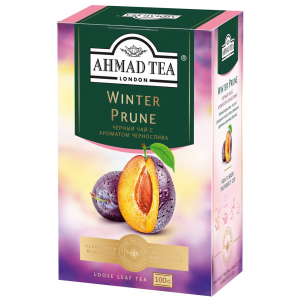 Чай "Ahmad Tea" Winter Prune Зимний Чернослив, чёрный, листовой, 100г Упаковка - 12 шт