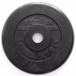 Диск обрезиненный черный 20 кг (51 мм) Titan TP51-20