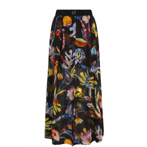 Шелковая юбка-макси с цветочным принтом Giorgio Armani WAN11T/WA703