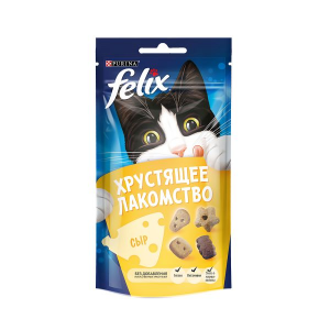 Хрустящее лакомство для взрослых кошек "Felix" с сыром