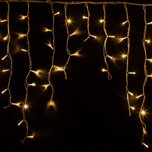 Гирлянда Айсикл (бахрома) светодиодный, 5,6 х 0,9 м, белый провод "КАУЧУК", 230 В, диоды Теплый 240 LED Neon-Night