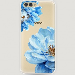 Epik RosCase Силиконовый чехол для Huawei Honor V10 (Голубые клематисы)