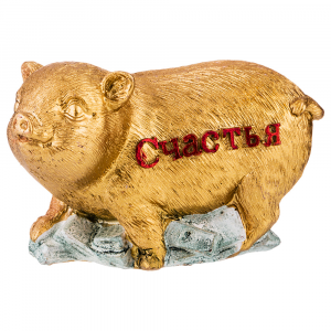Фигурка Золотая Свинка Счастья (9х5х6 см) Lefard