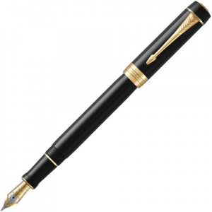 Parker 1931381 Перьевая ручка Duofold Classic Centennial F77, Black / Gold (Перо F)