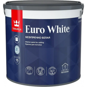 Краска tikkurila euro white белая для потолков