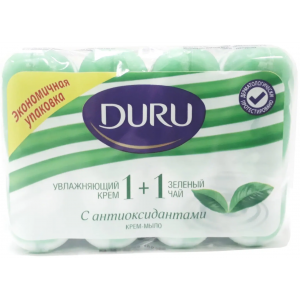 Мыло туалетное Duru 1+1 Увлажняющий Крем и Зеленый Чай 1 блок