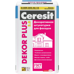 Декоративная штукатурка для фасадов Ceresit Dekor Plus 25 кг