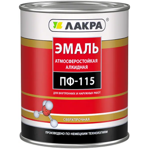 Эмаль атмосферостойкая алкидная сверхпрочная Лакра ПФ 115 1 кг коричневая глянцевая