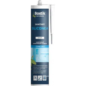 Герметик силиконовый Bostik "Sanitary Silicone A", санитарный, белый