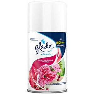Освежитель воздуха Glade "Пион и сочные ягоды", автоматический, сменный баллон 269 мл