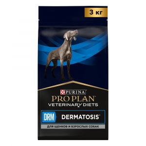 Корм для собак Pro Plan Veterinary Diets DRM при дерматозах и выпадении шерсти сух. 3кг