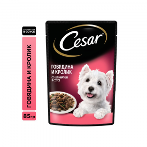 Cesar паучи для собак говядина с кроликом и шпинатом