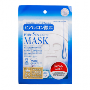 Japan Gals, Маска для лица Pure 5 Essence с гиалуроновой кислотой, 1 шт