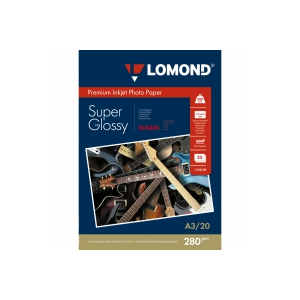 LOMOND 1104102 фотобумага суперглянцевая А3 (297 х 420 мм) 280 г/м2, 20 листов