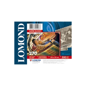 LOMOND 1106103 фотобумага суперглянцевая А6 (10 х 15 см) 270 г/м2, 500 листов