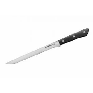 Нож кухонный филейный Harakiri, 21.8 см, черный SHR-0048B/K Samura