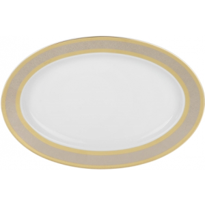 Блюдо овальное Opal Широкий кант платина, золото, 24 см P1540904JQZ8400700 Thun