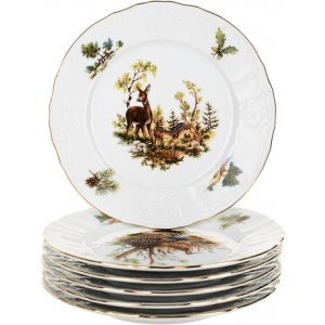 Тарелка десертная Bernadotte Охотничьи сюжеты, 17 см, 6 шт P1750097JQZU001011 Thun