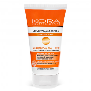 КОРА Крем-гель для загара лица и тела, SPF-10