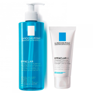 La Roche-Posay Набор Effaclar (Мультивосстанавливающий увлажняющий крем Эфаклар H, 40 мл + Очищающий гель, 400 мл) (La Roche-Posay, Effaclar)