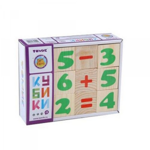 Набор деревянных кубиков "Цифры", 12 шт. Томик 1111-3