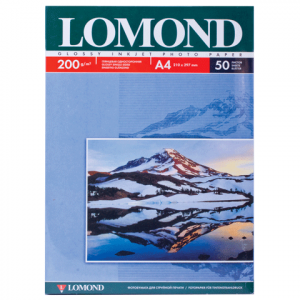 Фотобумага Lomond 0102020 A4/200г/м2/50л./белый глянцевое для струйной печати