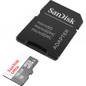 Карта памяти microSDHC UHS-I SANDISK Ultra 80 16 ГБ 80 МБ/с 533X Class 10 SDSQUNS-016G-GN3MA