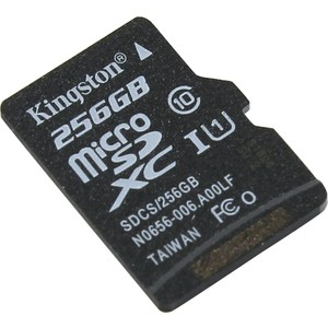 Карта памяти microSDXC UHS-I U1 KINGSTON Canvas Select 256 ГБ 80 МБ/с Class 10 SDCS/256GBSP