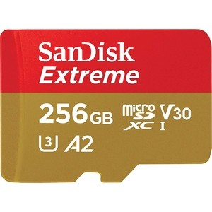 Карта памяти Sandisk Extreme microSDXC 256GB + SD Adapter Rescue Pro Deluxe 160MB/s A2 C10 V30 UHS-I U5 (SDSQXA1-256G-GN6MA)