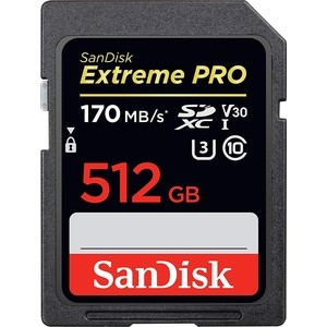 Карта памяти 512Gb SanDisk Extreme Pro Secure Digital XC Class 10 UHS-I SDSDXXY-512G-GN4IN