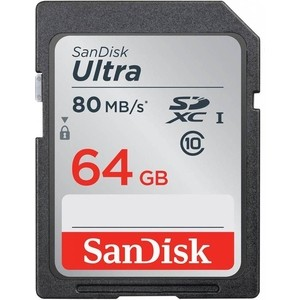 Карта памяти SanDisk SDXC 64GB Class 10 Ultra 80 (SDSDUNC-064G-GN6IN)