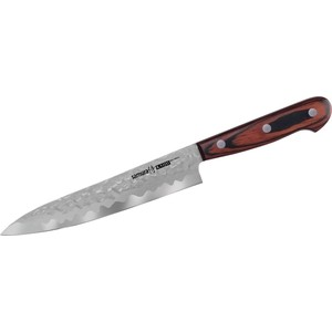 Нож кухонный Samura KAIJU универсальный SKJ-0023, сталь AUS-8, рукоять дерево, 150 мм