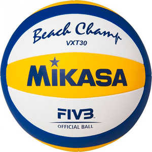 Мяч для пляжного волейбола Mikasa VXT30, бел-син размер 5