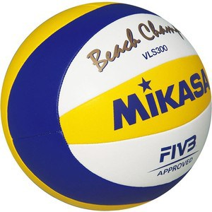 Мяч для пляжного волейбола Mikasa VLS300 Beach Champ, бел-син-жел размер 5