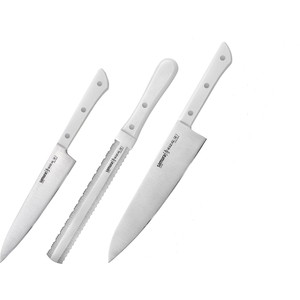 Набор из 3 кухонных стальных ножей "Samura HARAKIRI" SHR-0230W