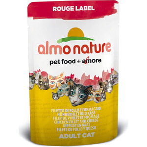 Паучи Almo Nature Rouge Label Adult Cat with Chicken Fillet and Cheese с куриным филе и сыром для кошек