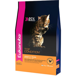 Сухой корм Eukanuba Adult Cat Top Condition Rich in Poultry с домашней птицей для взрослых кошек