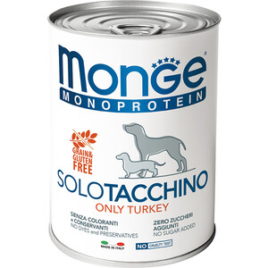 Консервы для собак Monge "Monoproteico Solo", паштет из индейки