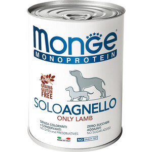 Консервы для собак Monge "Monoproteico Solo", паштет из ягненка