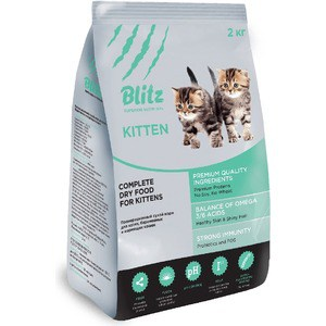 Сухой корм Blitz Petfood Superior Nutrition Kitten с индейкой для котят беременных и кормящих кошек