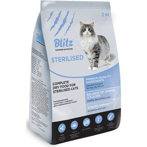 Сухой корм Blitz Petfood Superior Nutrition Adult Cats Sterilised с индейкой для стерилизованных кошек